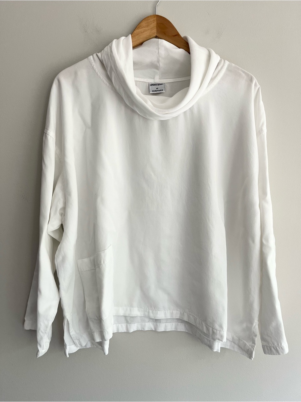 Gerties  White Lightweight Cowl Neck Popover Shirt Medium
